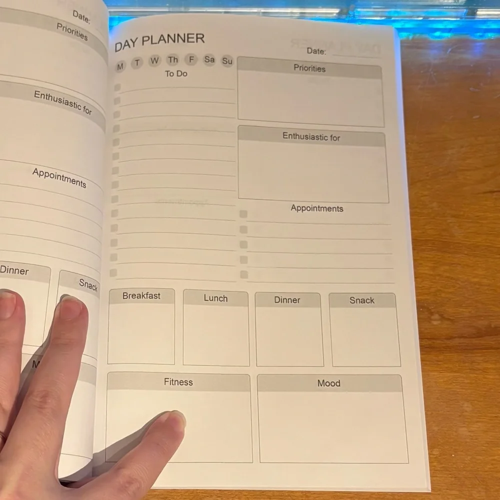 Academic Glasses Reading Themed Soft Cover Day Planner Notebook Journal